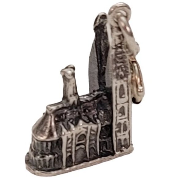 800 Silver Round Spring Clasp Koln Cologne Cathedral Germany Charm E329 - Picture 6 of 12